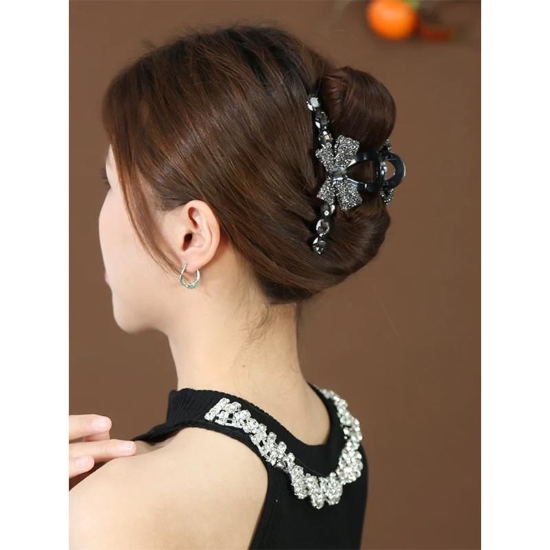 Full of diamonds, bows, big grab clips, women's Korea, light luxury, heavy industry, rhinestones, disc hair, shark clips, fashionable, versatile hairpins, hair grabs