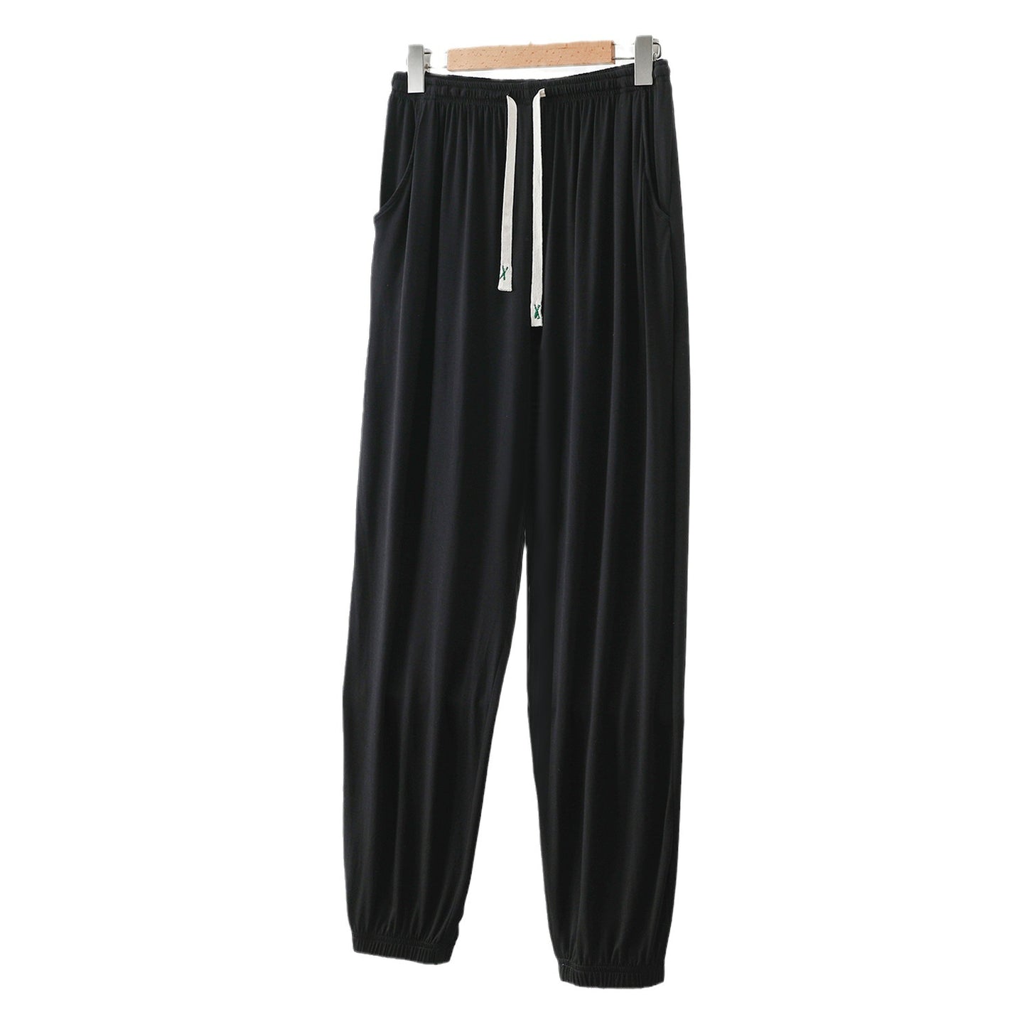 Summer Men's Modal Men's Ice Silk Thin Pants Summer Plus Size Lounge Pants Mosquito Resistant Pants Air Conditioning Pajama Pants