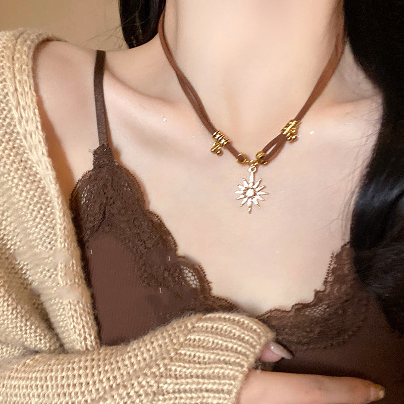 Maillard Sun Bohemian Necklace Women's Sense of Luxury Light Luxury Retro Clavicle Chain Sweet Cool Accessories Choker