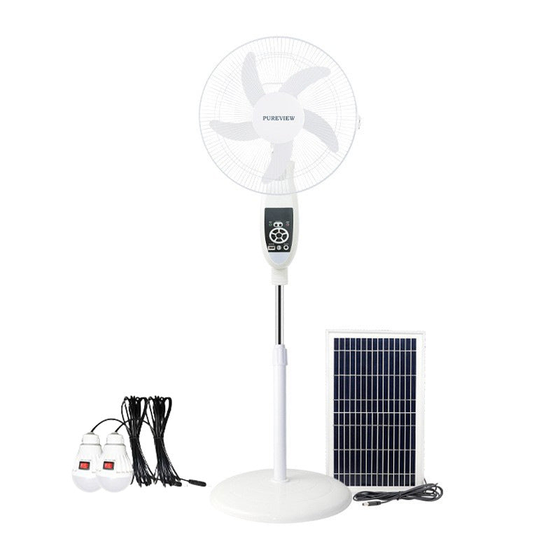 Remote Control Charging Floor Fan Large Capacity Battery Charging Vertical Fan Foreign Trade Hot Sale Special Price 16 Inch Solar Fan