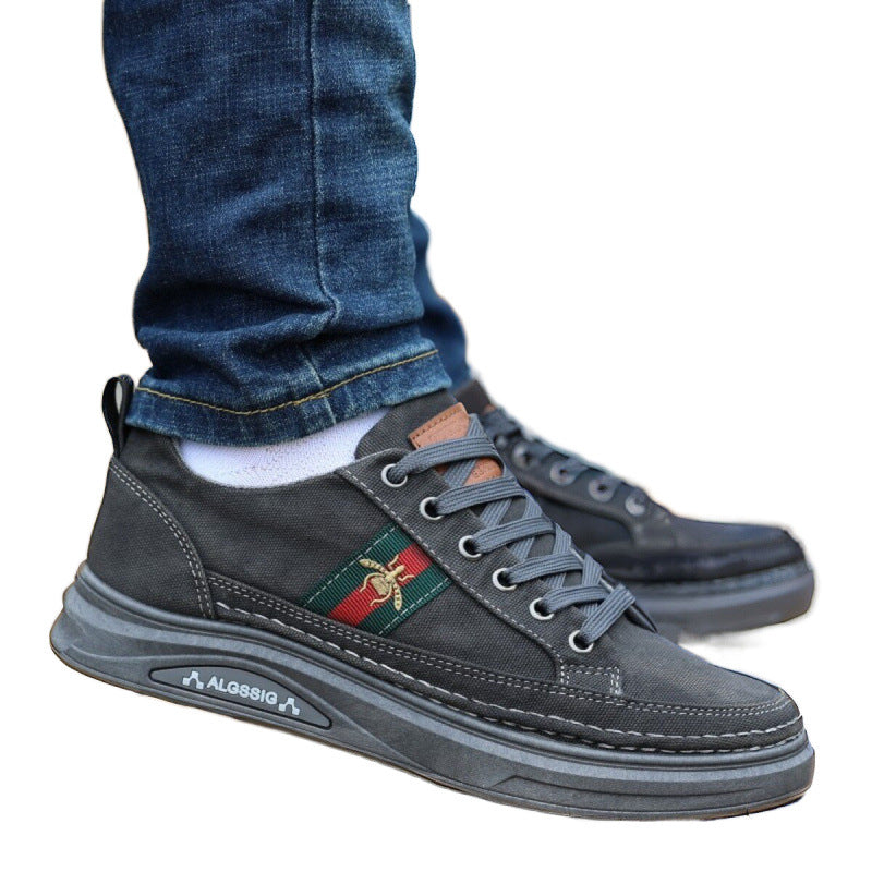 Canvas shoes, breathable and odor-proof, black cloth shoes, men's old Beijing anti-slip casual shoes, soft-soled shoes, men's middle-aged dad shoes