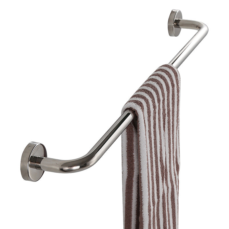 Bath towel rack 304 stainless steel towel rack bathroom free punch towel rail, toilet shelf, kitchen hanging single rod