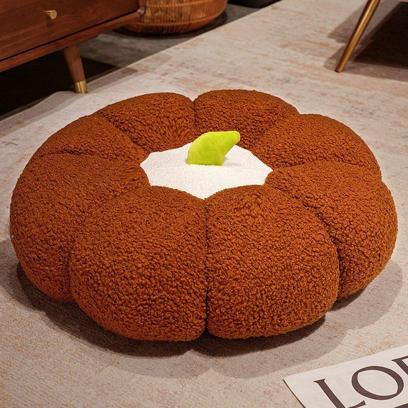Pumpkin Futon Cushion Cute Creative Round Bedroom Floor Cushion Thickened Fruit Home Bay Window Cushion
