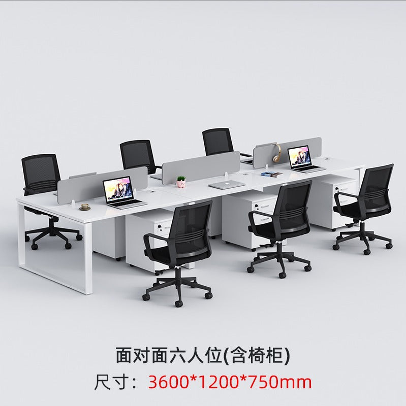 Staff desks: simple modern office furniture, computer desks, staff desks, chairs, double tables, combination steel frame tables