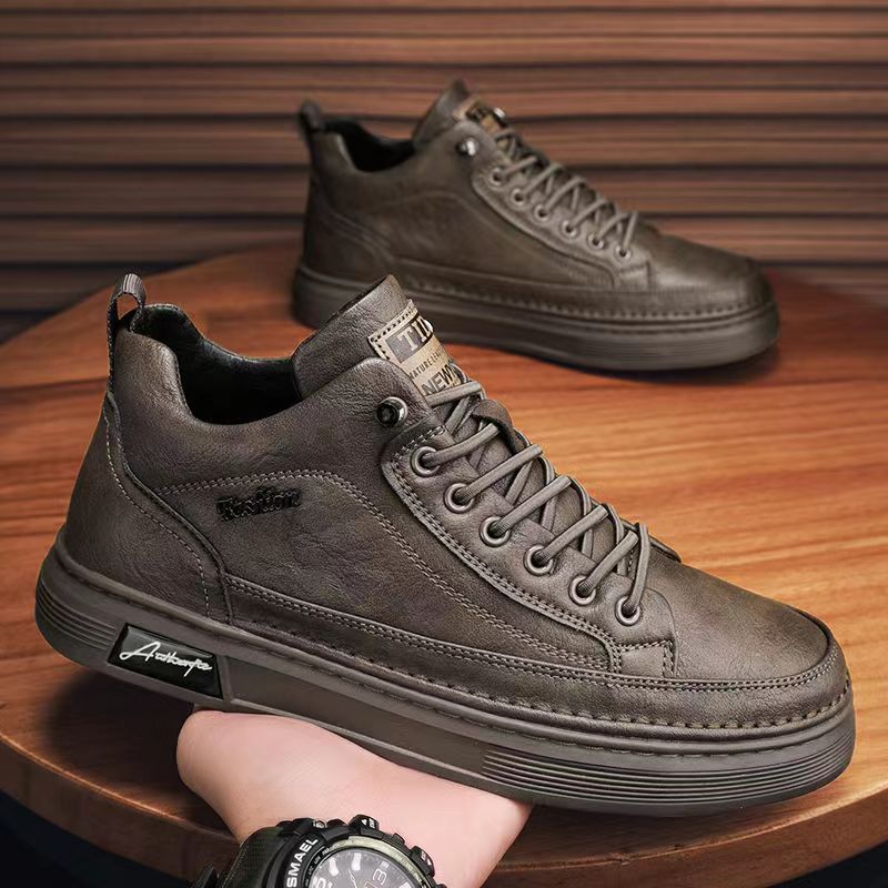 Casual Shoes Autumn Men's Shoes 2023 New Kitchen Waterproof Anti Skid Board Shoes Men's Casual Leather Shoes Black Work Shoes