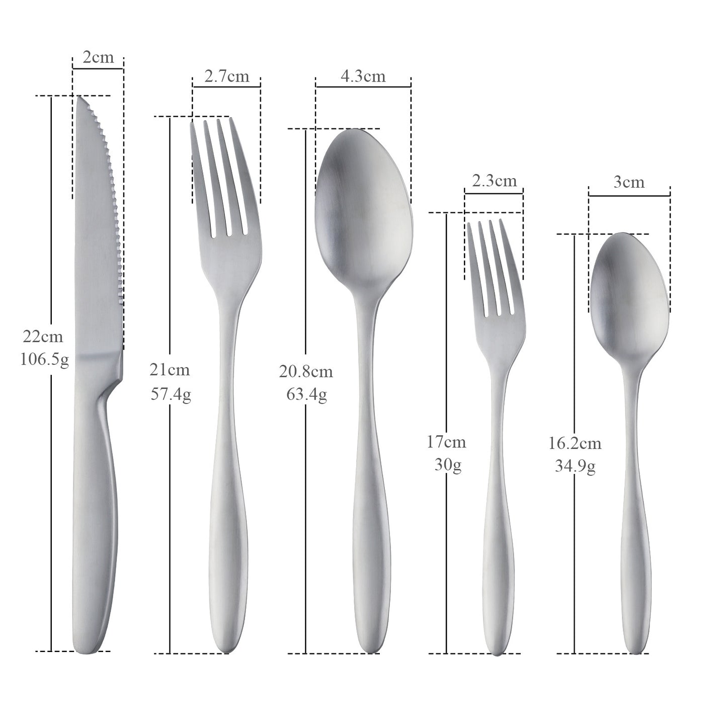 Stainless steel knives, forks and spoons