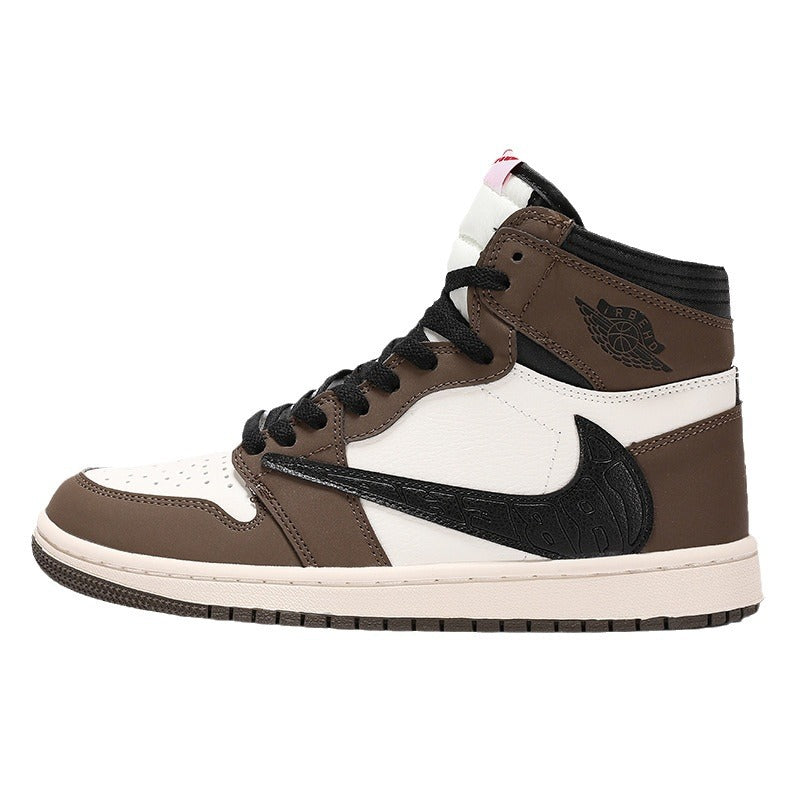 AJ men's shoes high-top dark brown barb board shoes Hiroshi Fujiwara same lightning barb low-top shoes dunk black and white panda women