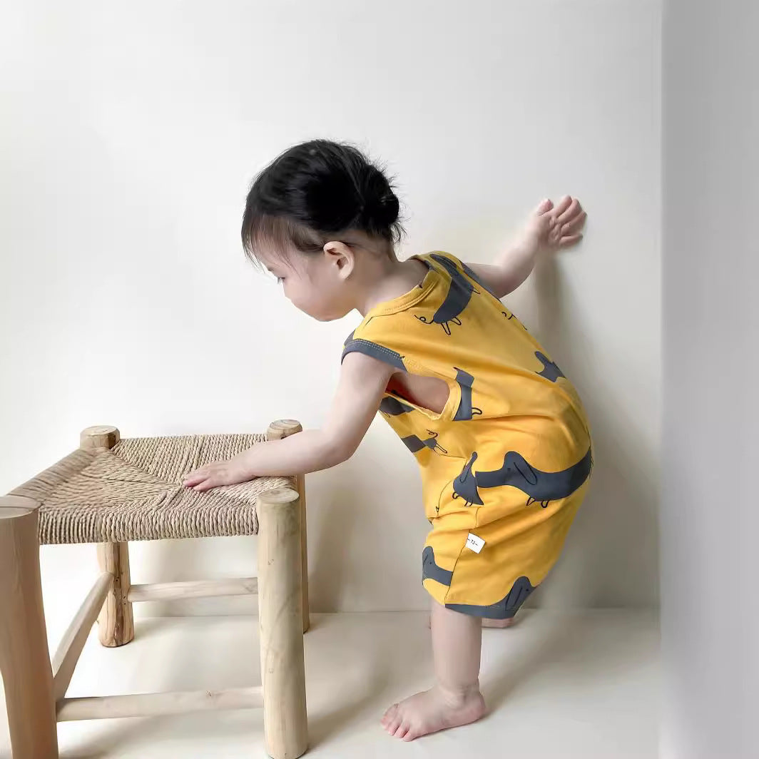 Super foreign baby summer clothes baby girl thin clothes baby boy cute climbing suit cotton sleeveless jumpsuit
