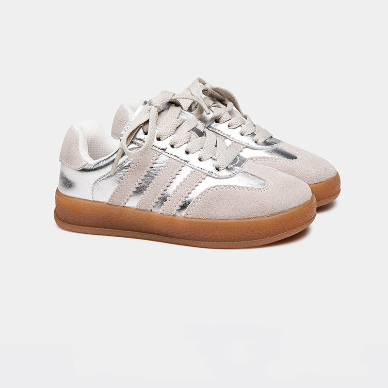 Children's Shoes Spring Autumn 2025 New Breathable Girls German Training Shoes Velcro Boys Sneakers Low Top Sneakers