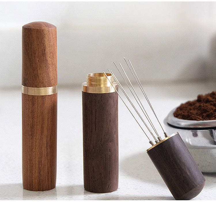 Mini coffee cloth powder needle Italian handle cloth powder maker hand punch powder needle clumping stirring needle pine powder needle