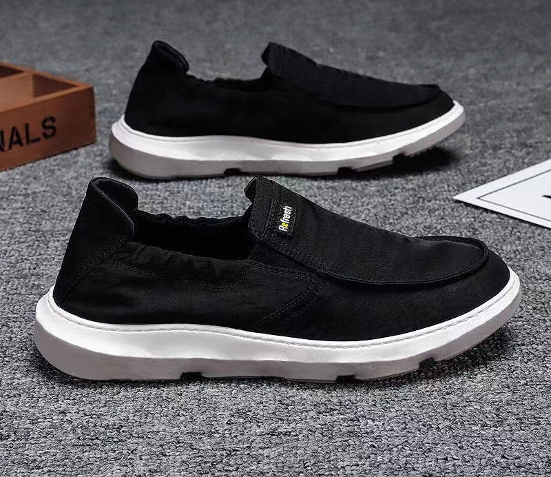 Old Beijing cloth shoes men's new summer thin slip-on shoes breathable driving casual canvas shoes trendy shoes