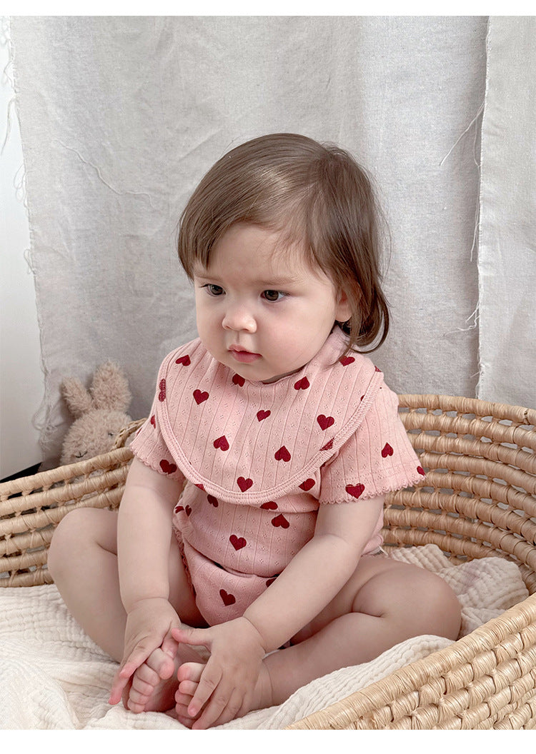 Baby bag fart clothes summer cotton class A newborn clothes for men and women baby envelope collar Ha clothes crawling clothes