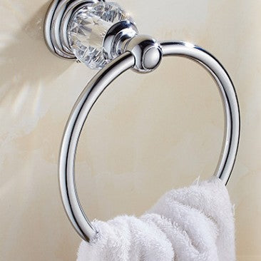 Unique Crystal Towel Ring Bathroom Wall Mounted Towel Ring Towel Rack Polished Chrome Gold Black Dropshipping