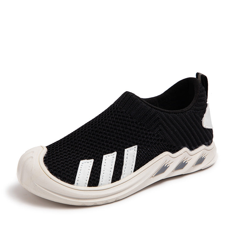 Children's net shoes 2025 spring and summer new breathable girls coconut shoes soft sole non-slip one foot sneakers for boys trend