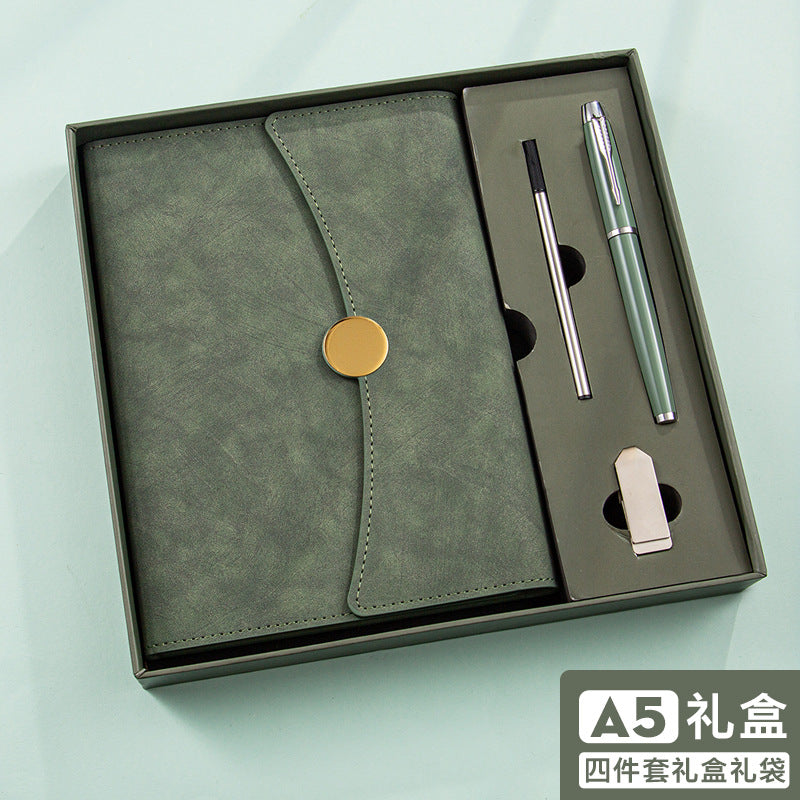 A5 tri-fold notebook gift box set business high-end book and pen company school gift can print logo gift