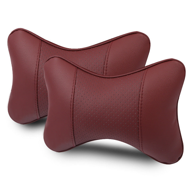 Car neck pillow car interior products a pair of leather car small pillows bone pillows car supplies four seasons