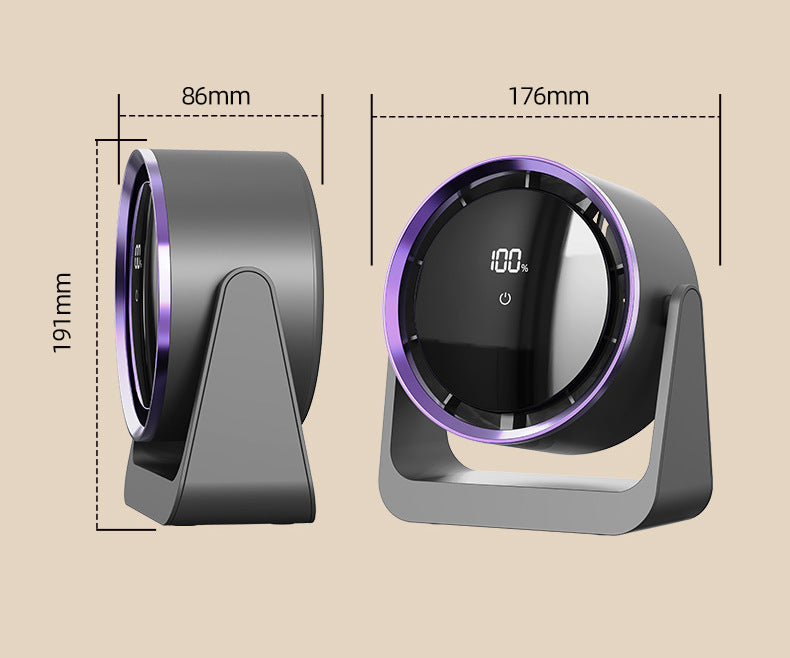 2025 New Mini Electric Fan Desktop Dormitory USB Digital Display Desk Lamp Fan Wall Mounted Household Circulation Fan Cross-border