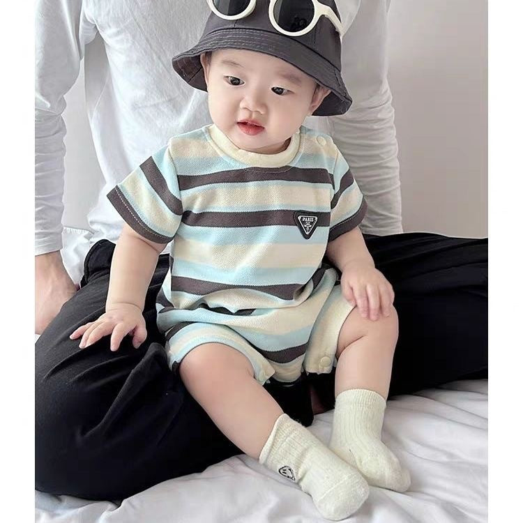 Boys' onesies, summer baby clothes, summer clothes, super cute foreign newborns, newborn babies and toddlers, summer short-sleeved outings