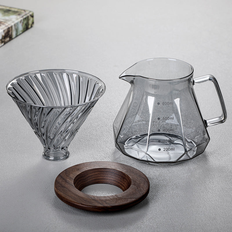 Pour-over glass coffee sharing kettle, cloud pot, coffee filter cup, cold brew cup, American drip pot, coffee pot set