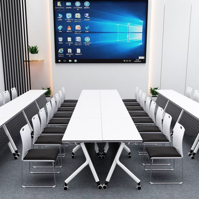 Folding Training Table, Desk Desk, Conference Table, Wheeled Mobile Splicing, Educational Institution, Training Room, Meeting table