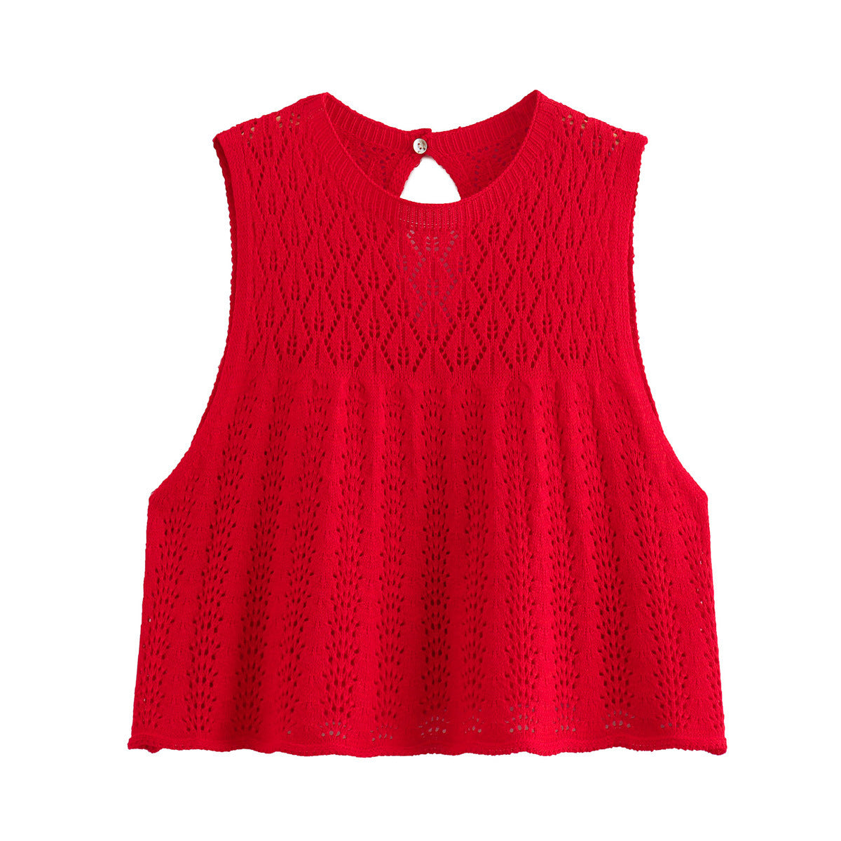 2024 European and American fashion casual knitted vest cut-out top + knitted high-waisted skirt 8LS2645