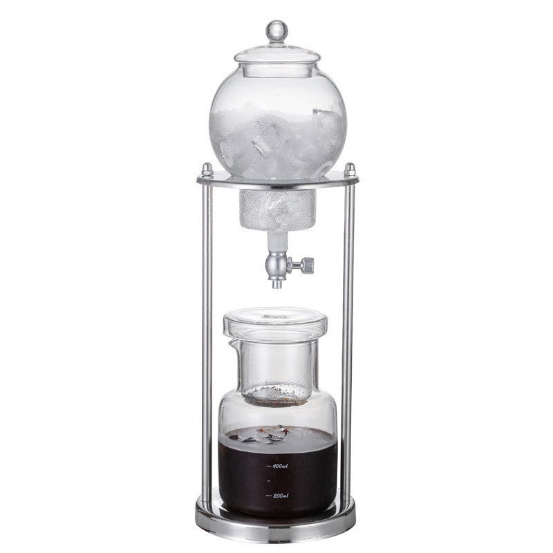 Cross Border Summer Classic Glass Coffee Maker Icing Drip Pot Brew Cold Drink Tea Pot Cold Brew Coffee Stainless Steel