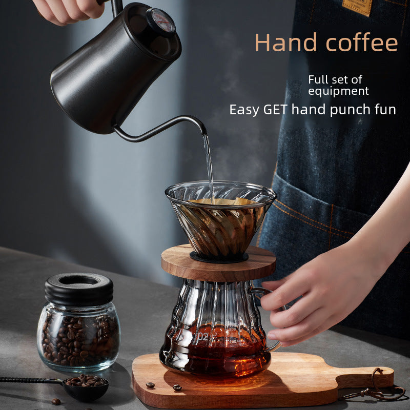 Hand-made coffee pot set, household grinding bean combination, sharing pot, filter cup method, press pot, Moka pot, coffee maker
