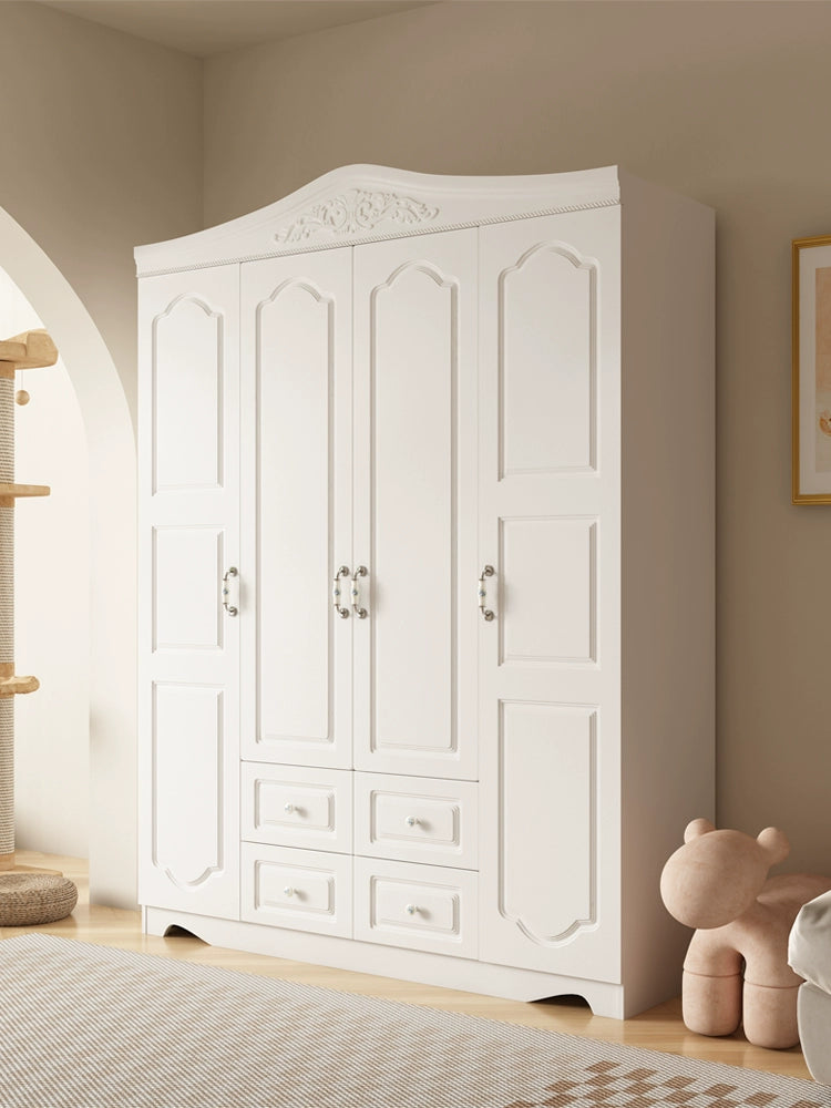 White solid wood wardrobe