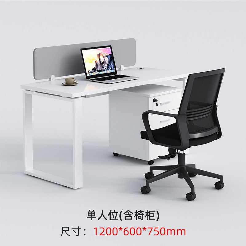 Staff desks: simple modern office furniture, computer desks, staff desks, chairs, double tables, combination steel frame tables