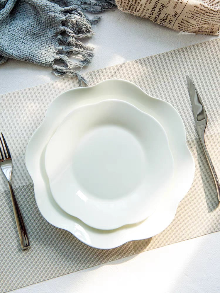 Pure White Bone China Plates