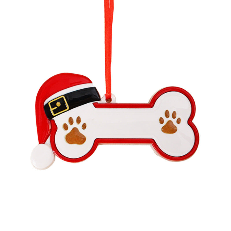 Cross-border Christmas Resin Pendant Bones, Pet Dog DIY, Handwritten Name, Christmas Gift Ornament, Pendant