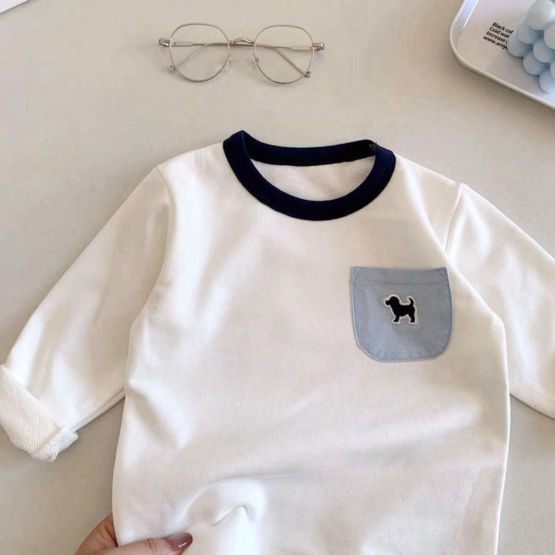 Linlin Mom Children's Set 2025 Spring New Men and Women Embroidery Sweatshirt Set Baby Sports Two-Piece Set