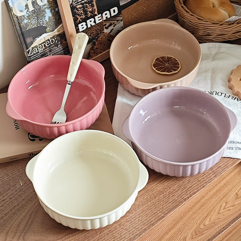 Creamy ins, ceramic amphora, air fryer, baking bowl, microwave oven special bowl, salad bowl, steamed egg bowl