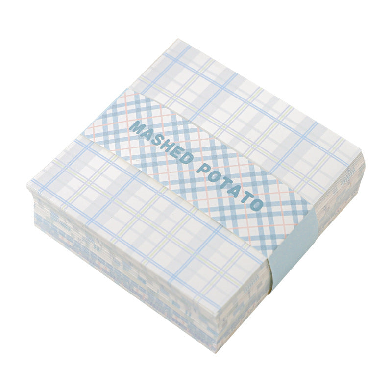 Paper Traces Sticky Notes Plaid Element Series Creative Plaid Ins Wind Message Memo Note Paper 10 models