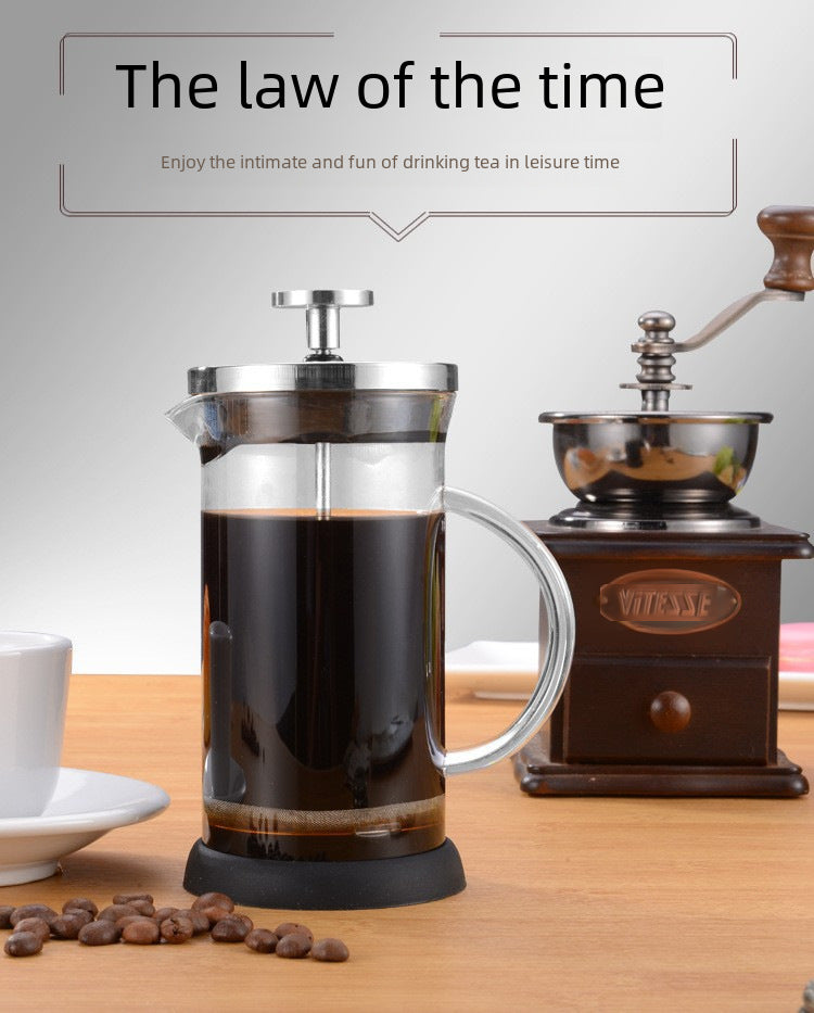 Factory direct sales of new tea heat-resistant tea brewing device, high borosilicate glass teapot, hand-poured coffee pot, French press tea set