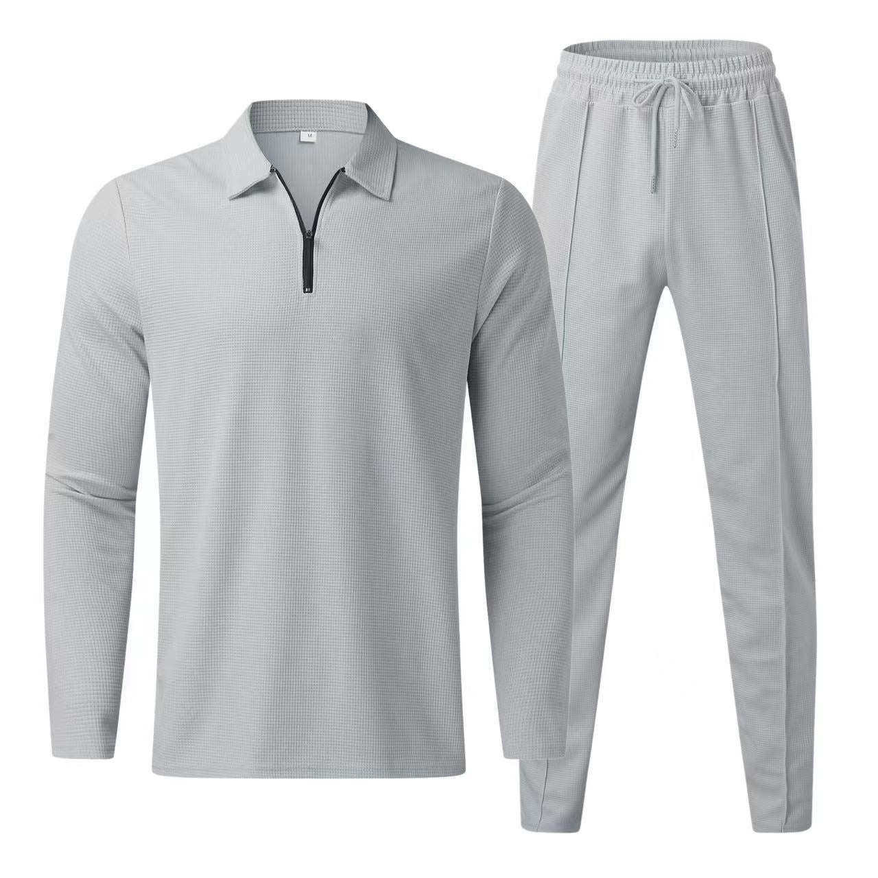 Wish Independent Station Cross-border Europe and the United States Amazon European size long sleeve trousers two-piece set athleisure men's suit