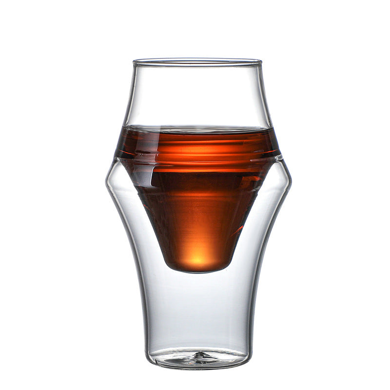 Manufacturers supply new double-layer single-mouth coffee cup sharing pot set high borosilicate heat-resistant glass cup spot