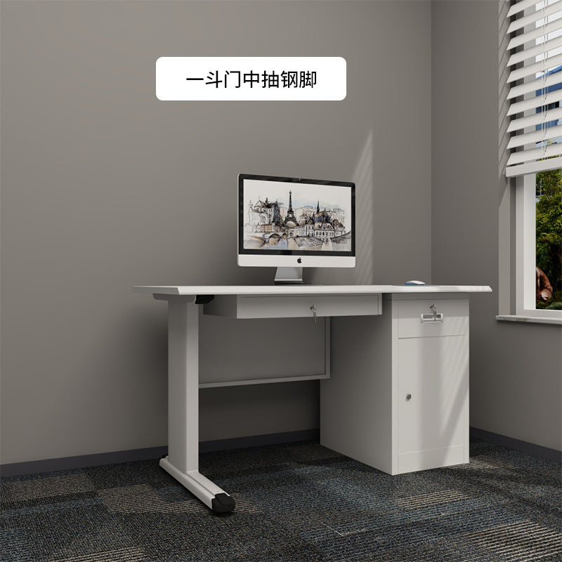 Steel Desk Simple Modern Employee Single Computer Desk Desk Financial Writing Desk With Lock Workbench Desk