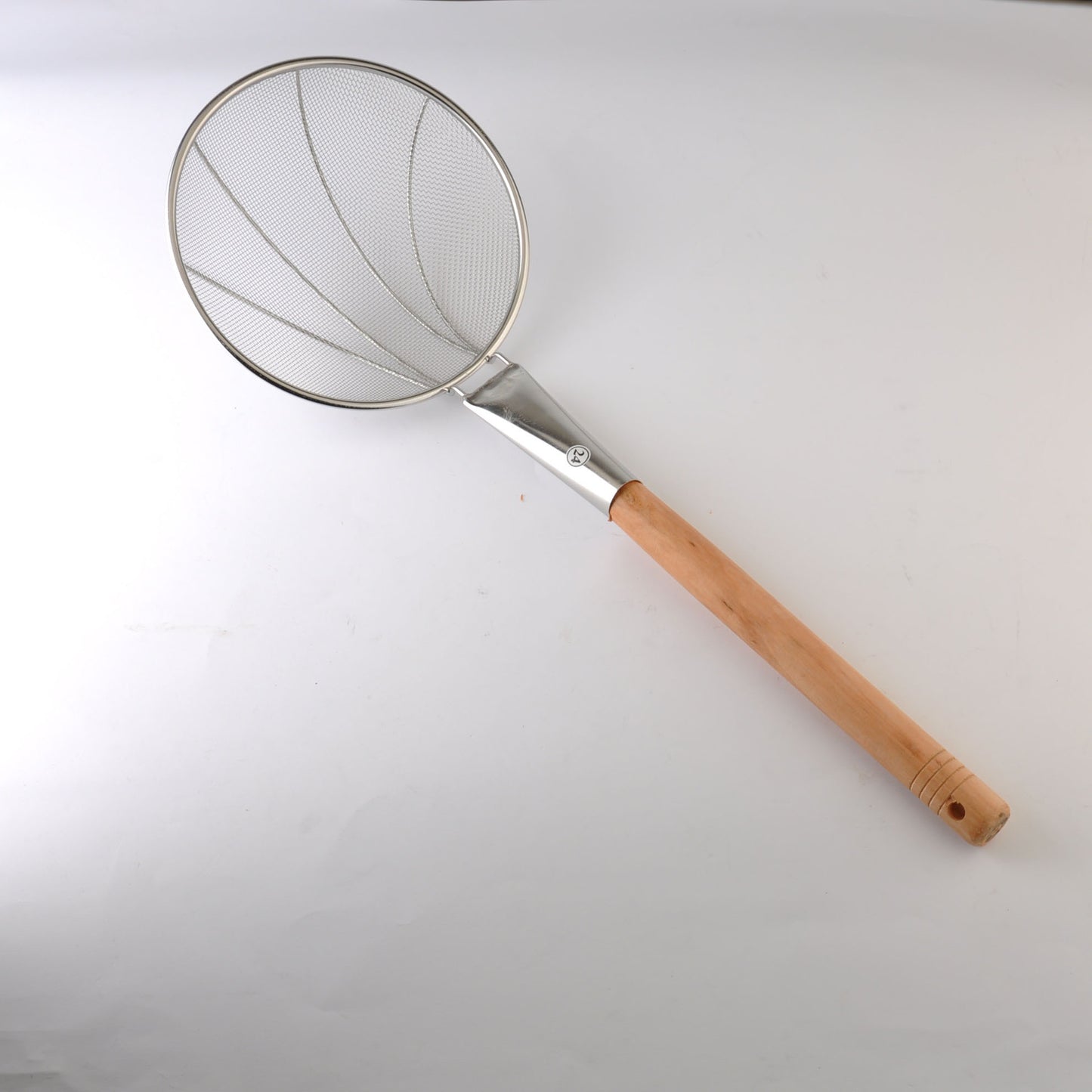 Direct supply stainless steel large colander hotel kitchen supplies line leak wooden handle reinforced mesh leak large basket fence screen screen