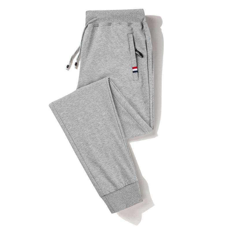Summer cotton track pants men's ultra-thin breathable loose fit large size cinched straight leg optional casual pants