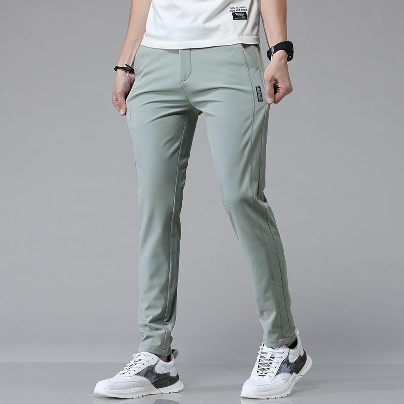 Cross Border Pants Men's Summer Ice Silk Casual Pants Men's Straight Leg Stretch Thin Quick Dry Sports Summer Pants Breathable