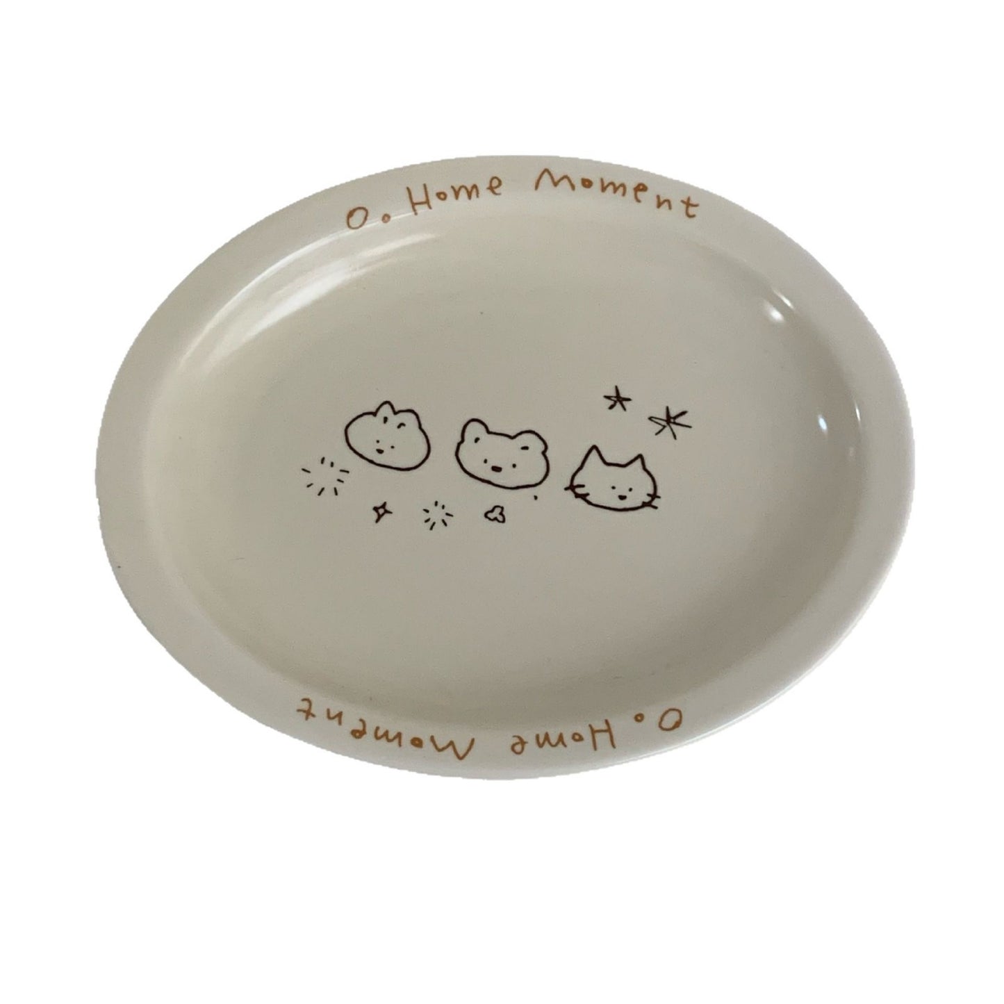 Cream star cat ins style Korean illustration animal disc high-value salad breakfast fruit dessert plate