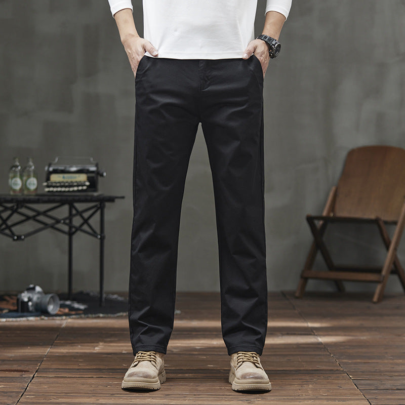 Men's Cotton Slacks Straight Business Loose Trend 2025 Summer New High-end Breathable Versatile Pants Men