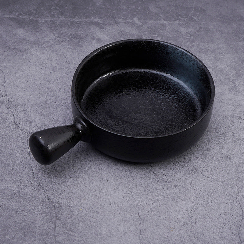 Cross-border direct supply Japanese ceramic baked rice bowl ramen baking bowl with handle baking bowl home restaurant fruit salad bowl
