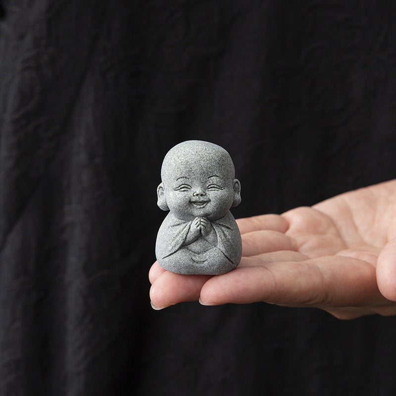 Creative four: not small, monk home furnishings, tabletop tea pet decorations, micro-landscape landscaping handicrafts, gifts, gifts