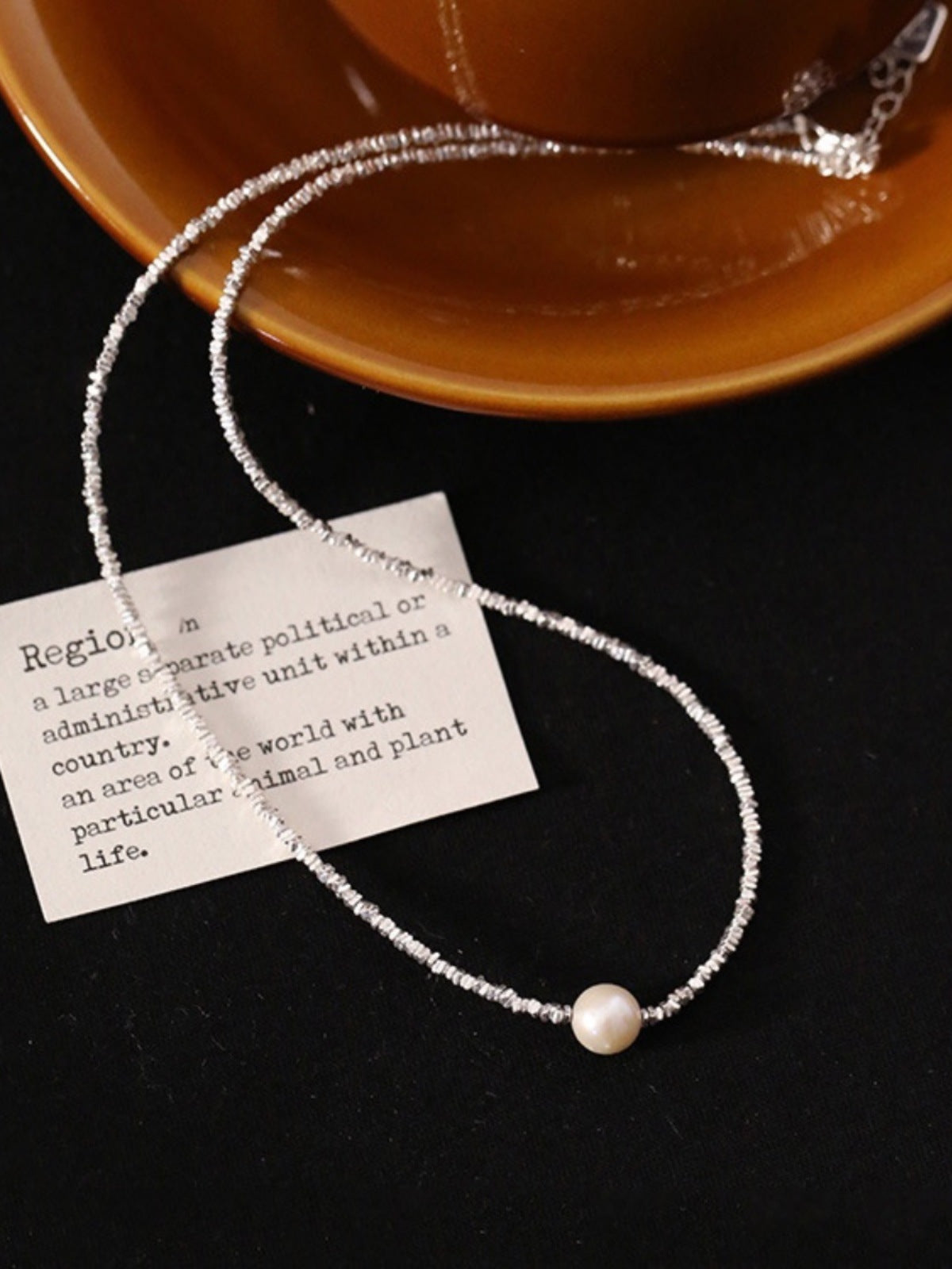 S925 sterling silver broken silver necklace pearl 2024 new clavicle chain broken silver a few taels of light luxury niche necklace