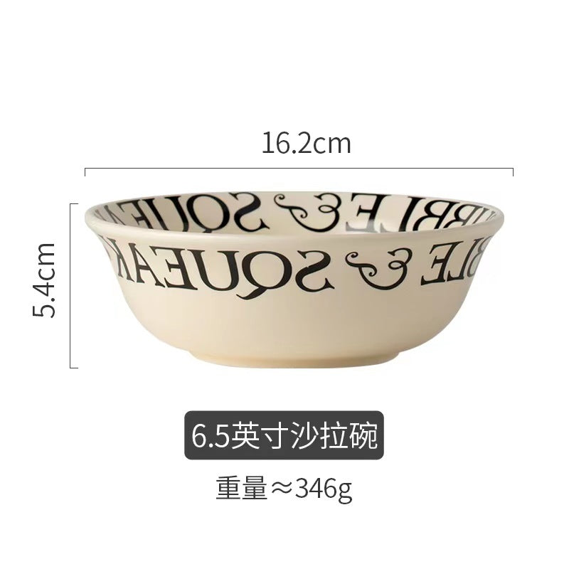 English alphabet tableware