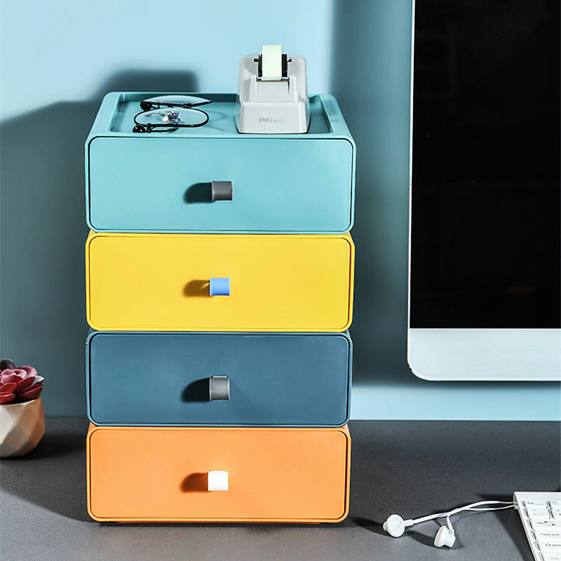 Office desktop drawer storage box: large capacity can be stacked cosmetics, socks, accessories, stationery storage box