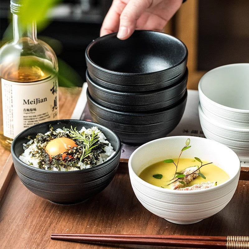 Minimalist style net red bowl white ceramic rice bowl family bowl oatmeal bowl soup bowl small breakfast bowl home microwave