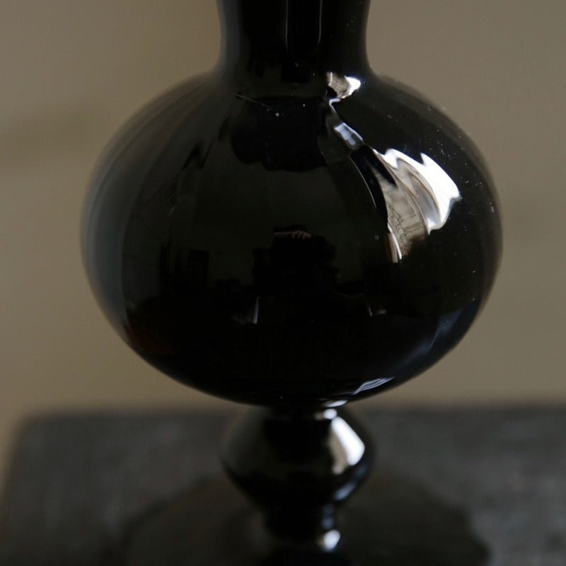 ins Korean style retro glass vase simple Nordic black vase irregular design light luxury home decoration